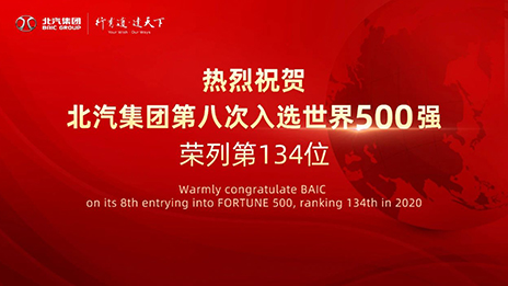 連續(xù)八年上榜 北汽集團“世界500強”排名134位